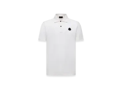 MONCLER Logo Cotton Piquet Polo Shirt "White"
