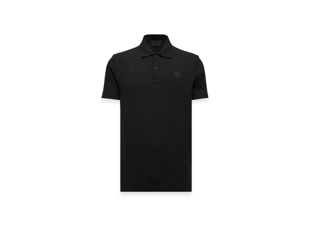 MONCLER Logo Cotton Piquet Polo Shirt "Black"