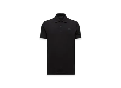 MONCLER Logo Cotton Piquet Polo Shirt "Black"