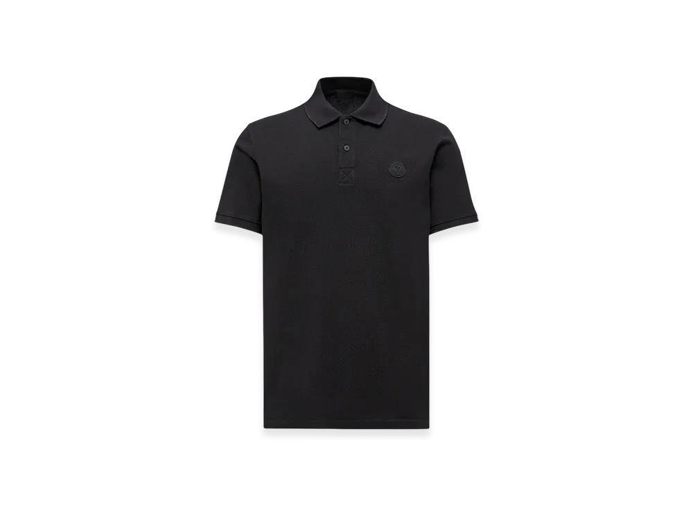MONCLER Logo Cotton Piquet Polo Shirt "Black"