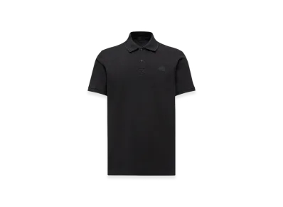MONCLER Logo Cotton Piquet Polo Shirt "Black"