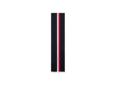 MONCLER Tricolour Wool Scarf "Navy Blue"
