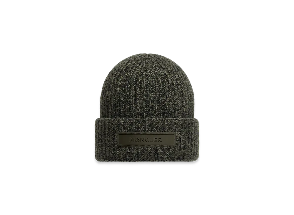 MONCLER Mouline Wool & Cashmere Beanie "Dark Green"