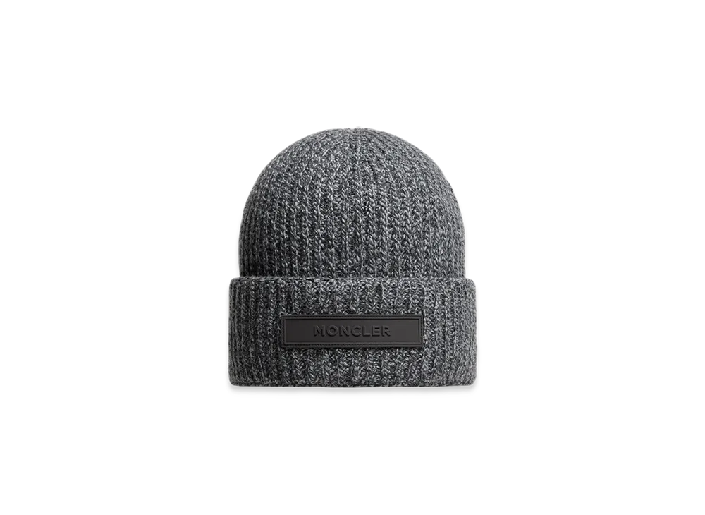 MONCLER Mouline Wool & Cashmere Beanie "Dark Grey"
