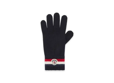 MONCLER Tricolour Wool Gloves "Navy Blue"