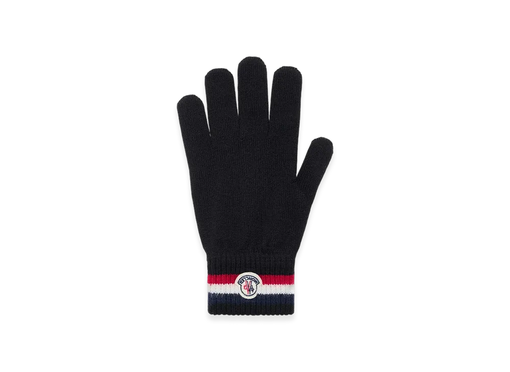 MONCLER Tricolour Wool Gloves "Black"