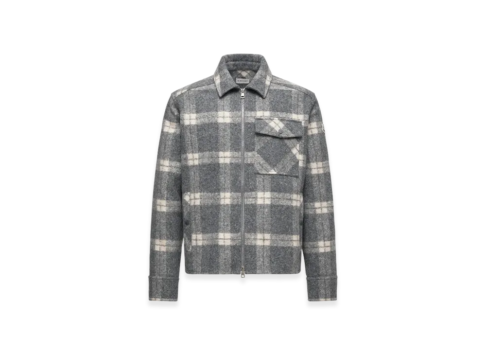 MONCLER Long Sleeve Tartan Shirt "White Grey"