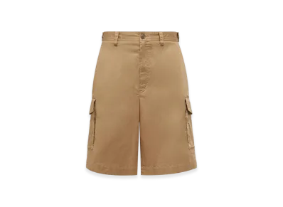 MONCLER Cotton Gabardine Cargo Shorts "Beige"