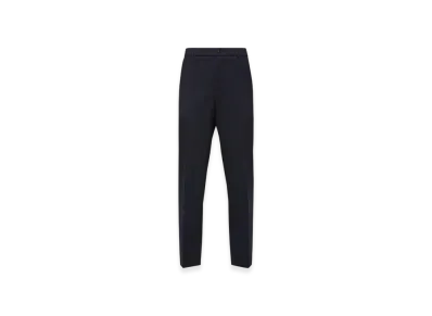 MONCLER Wool Blend Gabardine Tailored Trousers "Dark Blue"