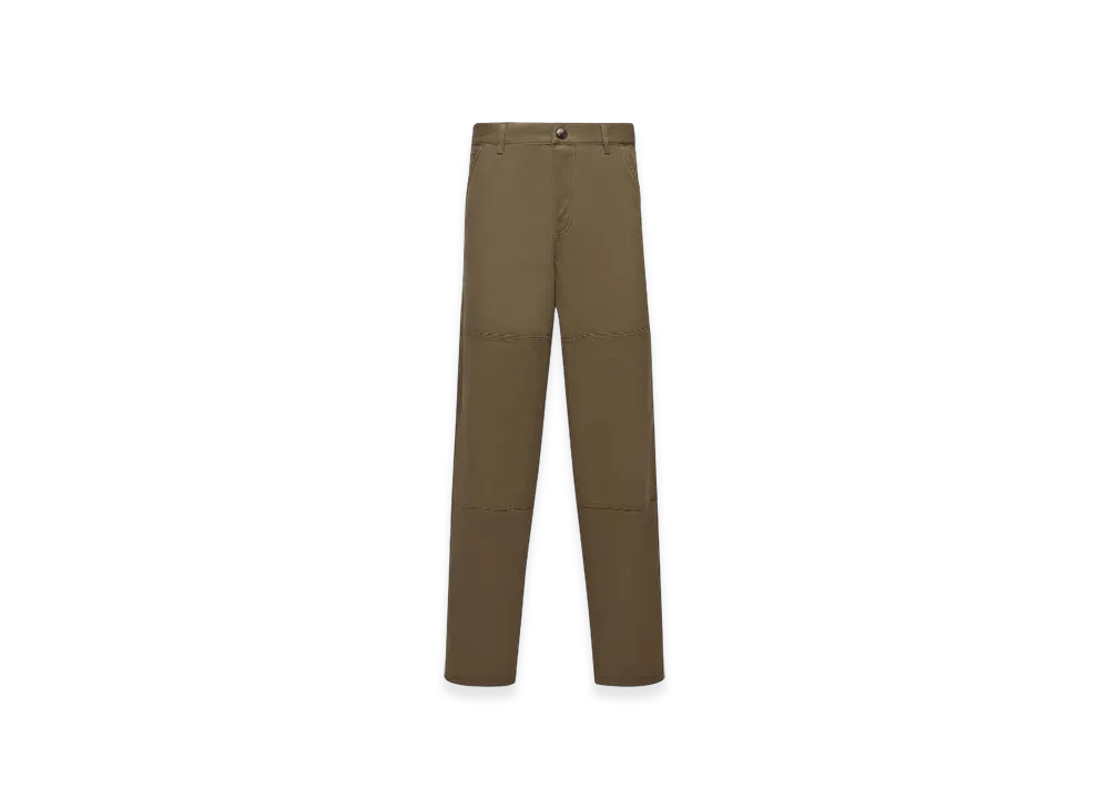 MONCLER Cotton Gabardine Trousers "Olive Green"