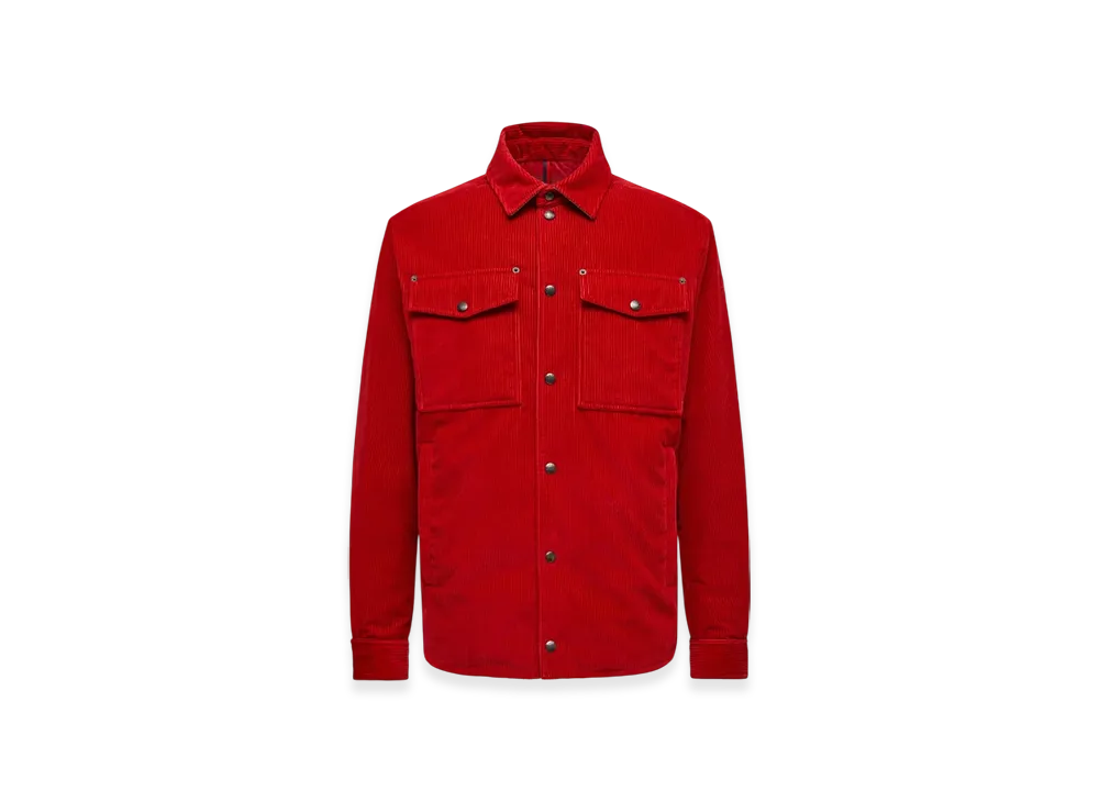 MONCLER Ambroisie Corduroy Down Shirt Jacket "Red"