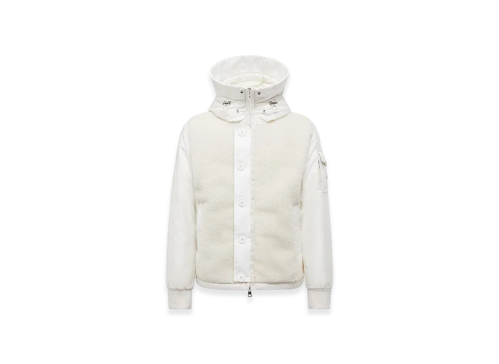 MONCLER Auvurgne Hooded Teddy Short Down Jacket "White Ivory"