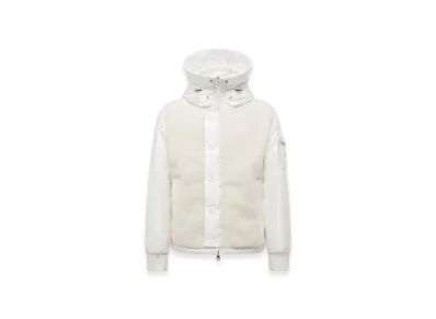 MONCLER Auvurgne Hooded Teddy Short Down Jacket "White Ivory"