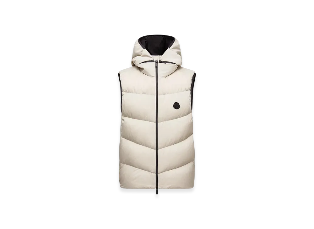 MONCLER Guersac Diagonal-Quilted Hooded Down Gilet "Grey"