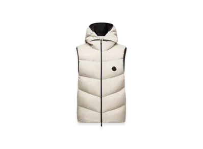 MONCLER Guersac Diagonal-Quilted Hooded Down Gilet "Grey"