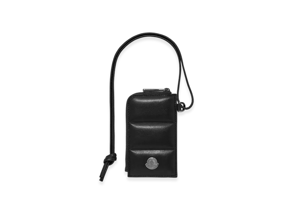 MONCLER Doudoune Quilted Leather Card Holder "Black"