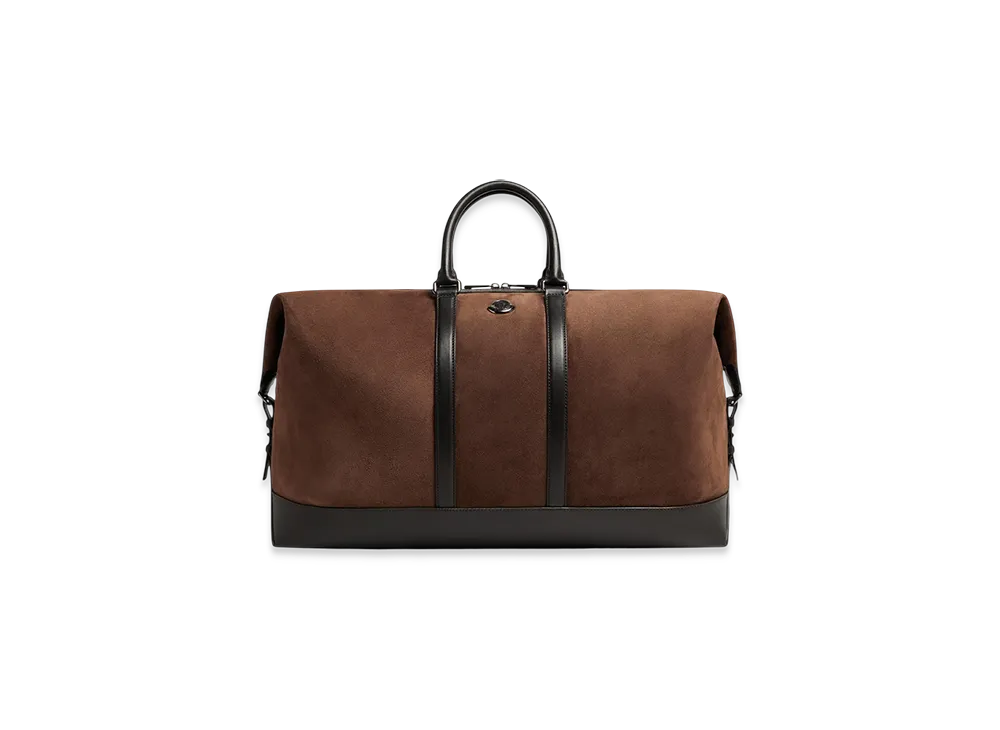 MONCLER Tech Suede Leather-Trimmed Duffle Bag "Brown"