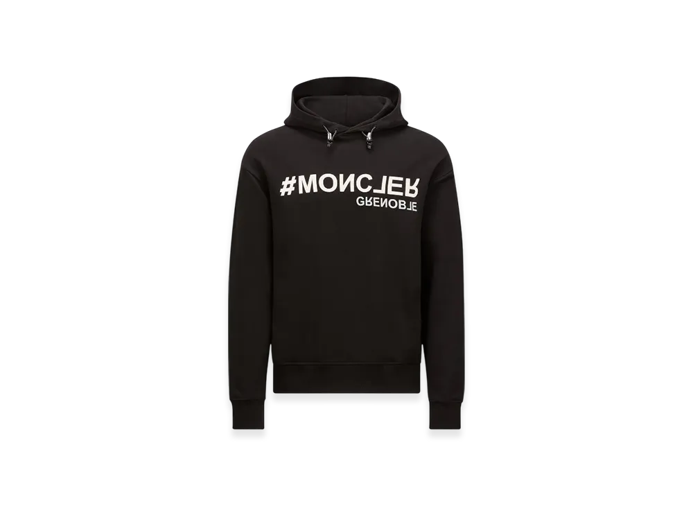 MONCLER Mirrored Logo Cotton Hoodie "Black"