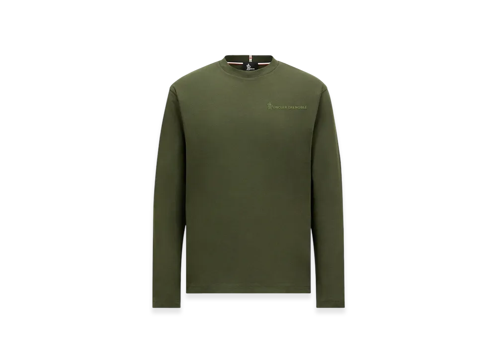 MONCLER Logo Long Sleeve Cotton T-Shirt "Navy Blue"