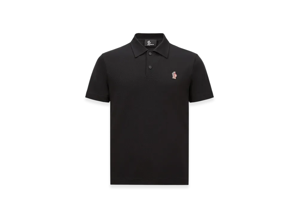 MONCLER Logo Patch Polo Shirt "Black"