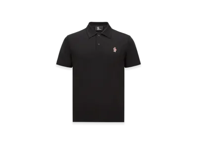 MONCLER Logo Patch Polo Shirt "Black"