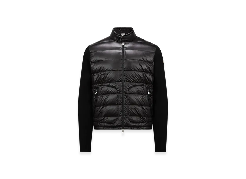 MONCLER Padded Wool Zip-Up Cardigan "Black"