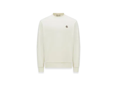 MONCLER Logo Patch Cotton Sweatshirt "White"