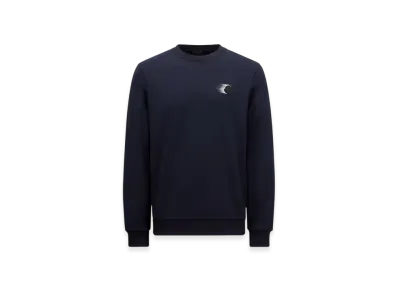 MONCLER Faded Logo Motif Cotton Sweatshirt "Navy Blue"