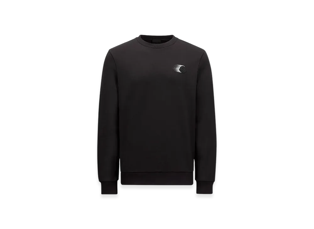 MONCLER Faded Logo Motif Cotton Sweatshirt "Black"