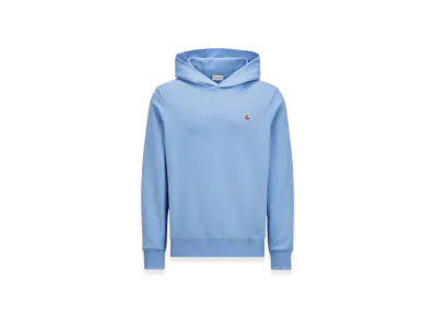 MONCLER Logo Patch Cotton Hoodie "Light Blue"