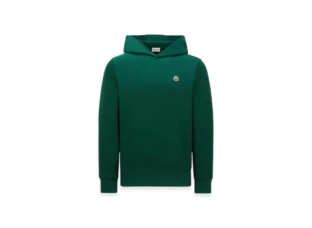 MONCLER Logo Patch Cotton Hoodie "Green"