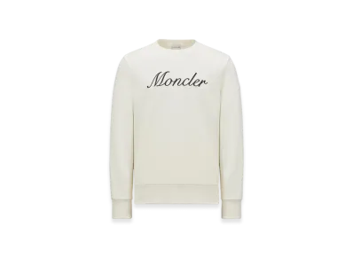 MONCLER Embroidered Logo Cotton Sweatshirt "White Ivory"