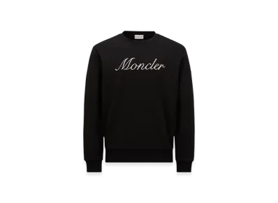 MONCLER Embroidered Logo Cotton Sweatshirt "Black"