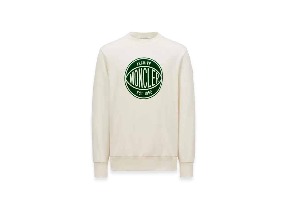 MONCLER Basketball Logo Cotton Sweatshirt "White"