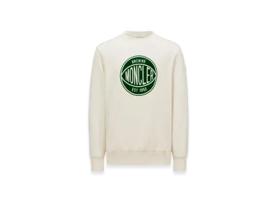MONCLER Basketball Logo Cotton Sweatshirt "White"
