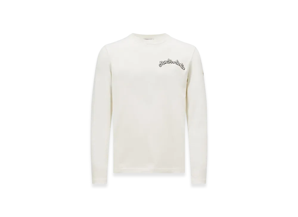 MONCLER Embroidered Logo Long Sleeve T-Shirt "White"