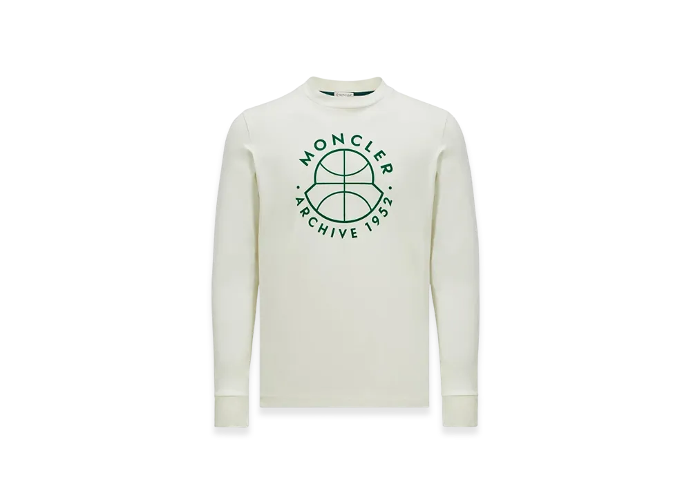 MONCLER Basketball Logo Long Sleeve T-Shirt "White"