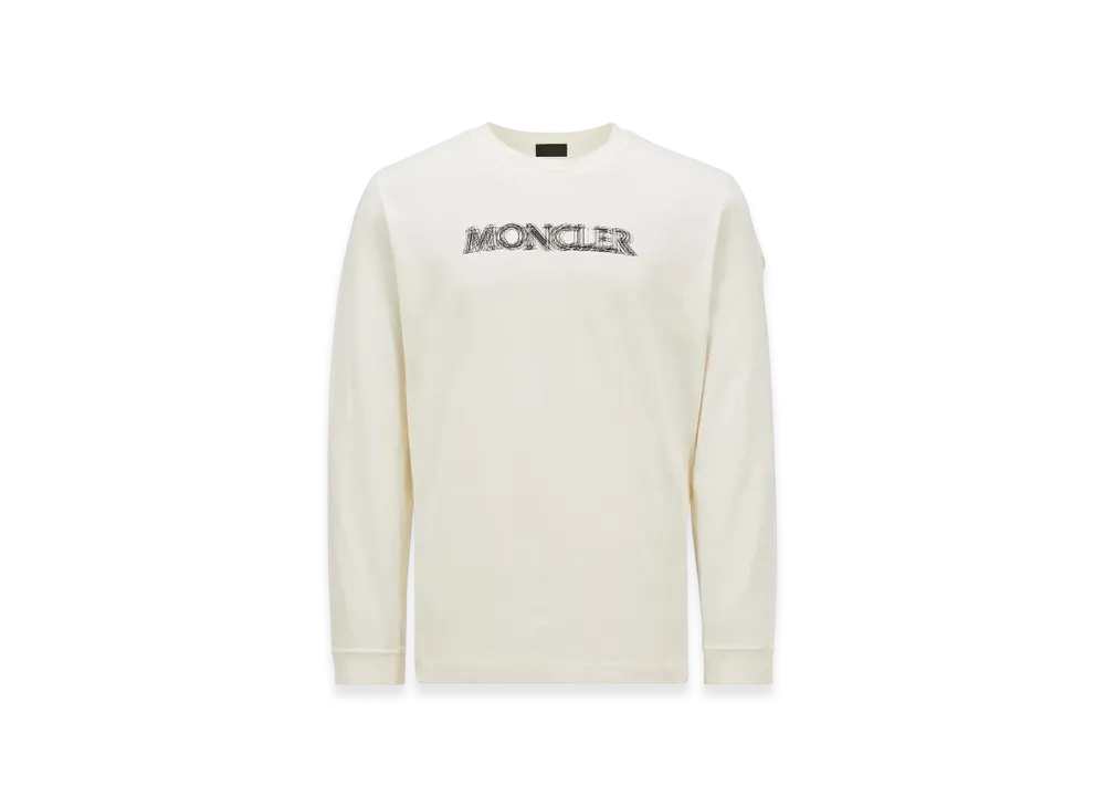 MONCLER Blurred Logo Long Sleeve T-Shirt "White"