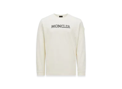 MONCLER Blurred Logo Long Sleeve T-Shirt "White"