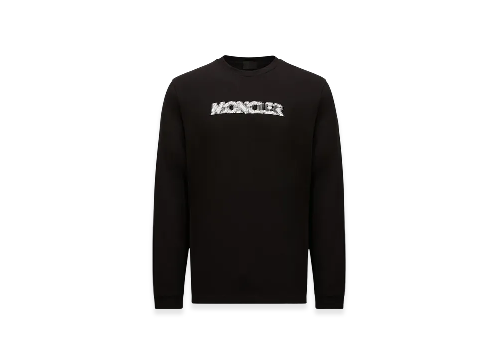 MONCLER Blurred Logo Long Sleeve T-Shirt "Black"