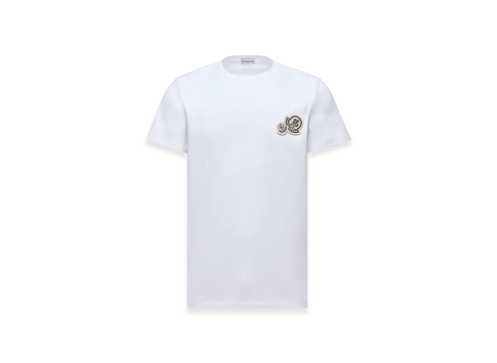 MONCLER Double Logo Patch Cotton T-Shirt "White"