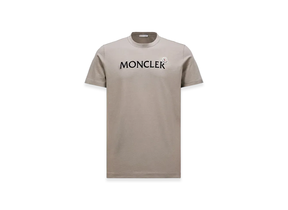 MONCLER Flocked Logo Cotton T-Shirt "Grey"