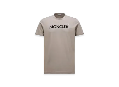 MONCLER Flocked Logo Cotton T-Shirt "Grey"