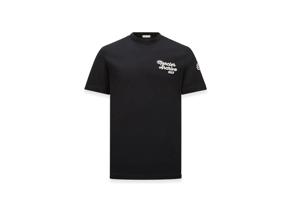 MONCLER Embroidered Logo Cotton T-Shirt "Navy Blue"