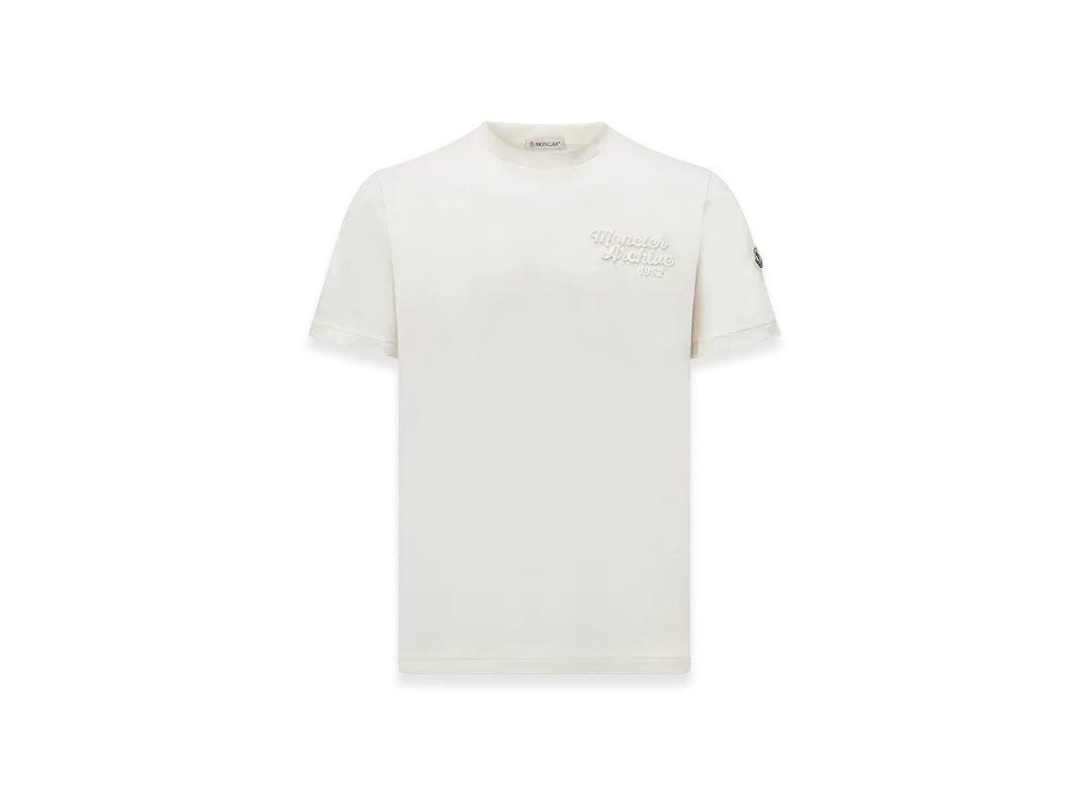 MONCLER Embroidered Logo Cotton T-Shirt "White"