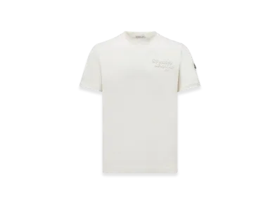 MONCLER Embroidered Logo Cotton T-Shirt "White"