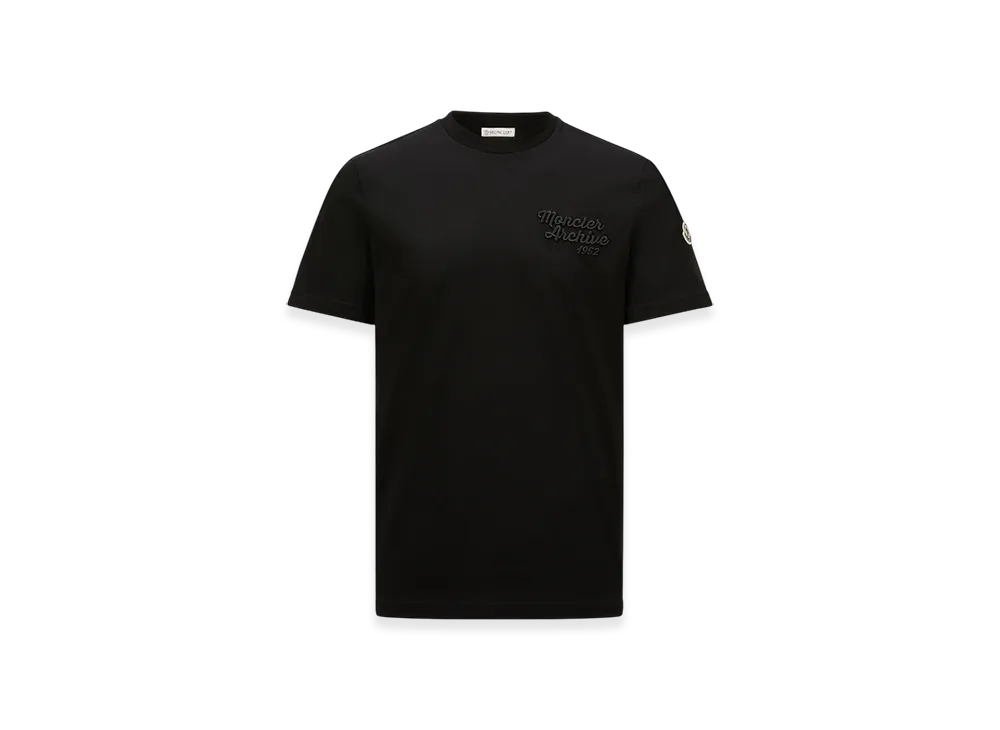 MONCLER Embroidered Logo Cotton T-Shirt "Black"