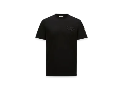 MONCLER Embroidered Logo Cotton T-Shirt "Black"