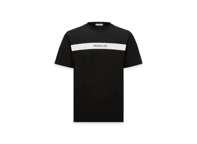 MONCLER Rubberised Logo Cotton T-Shirt "Black"