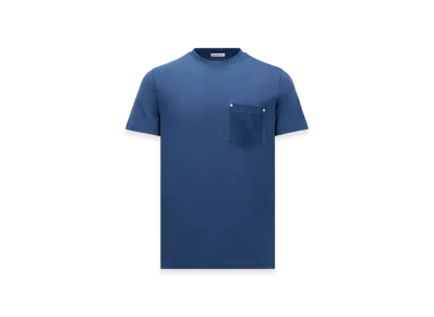 MONCLER Cotton & Denim T-Shirt with Pocket "Blue"